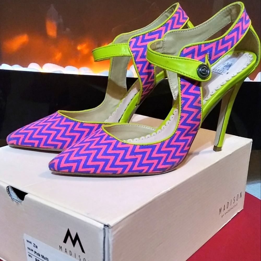Madison lime/pink heels